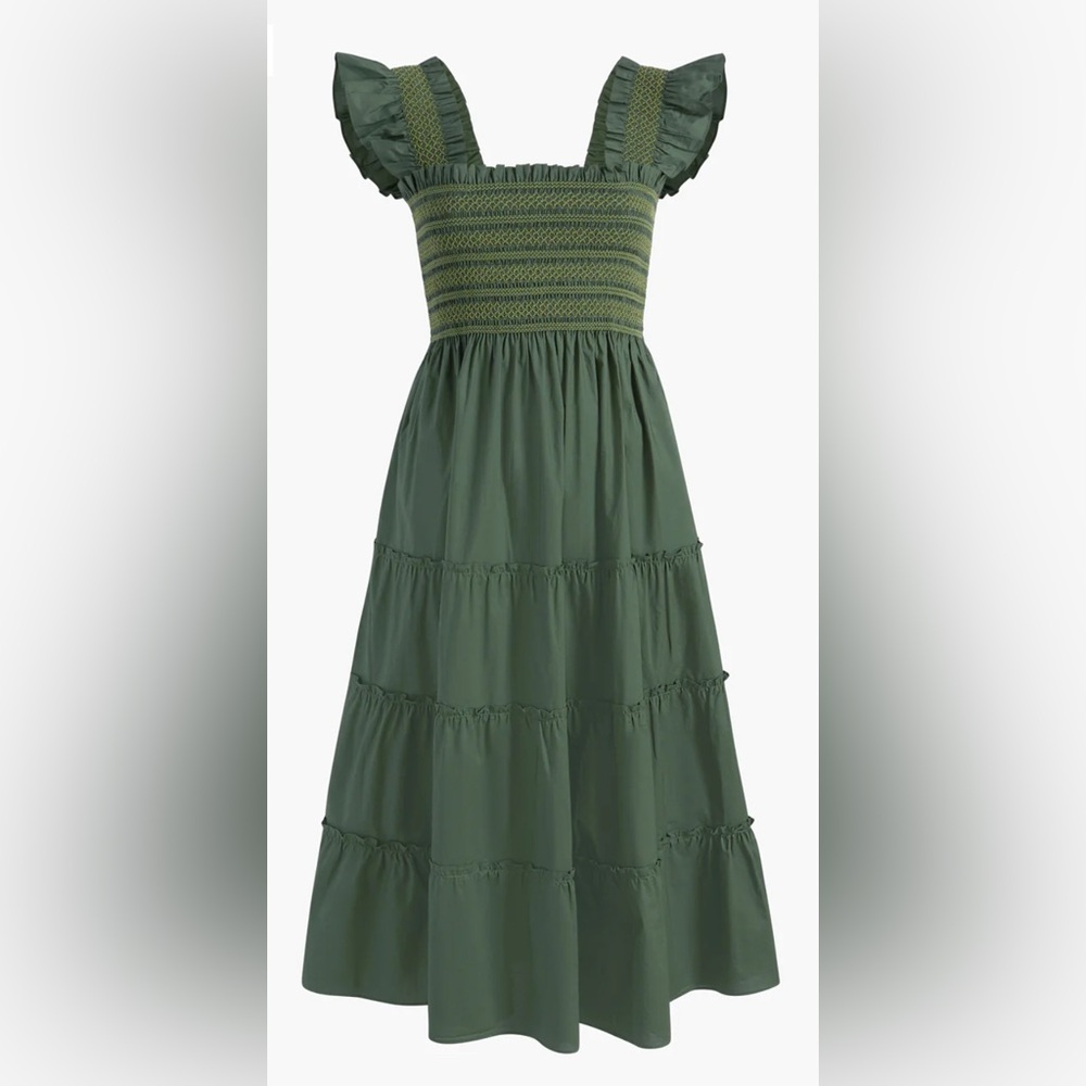 Hill House Green Smocked Ellie Nap Dress